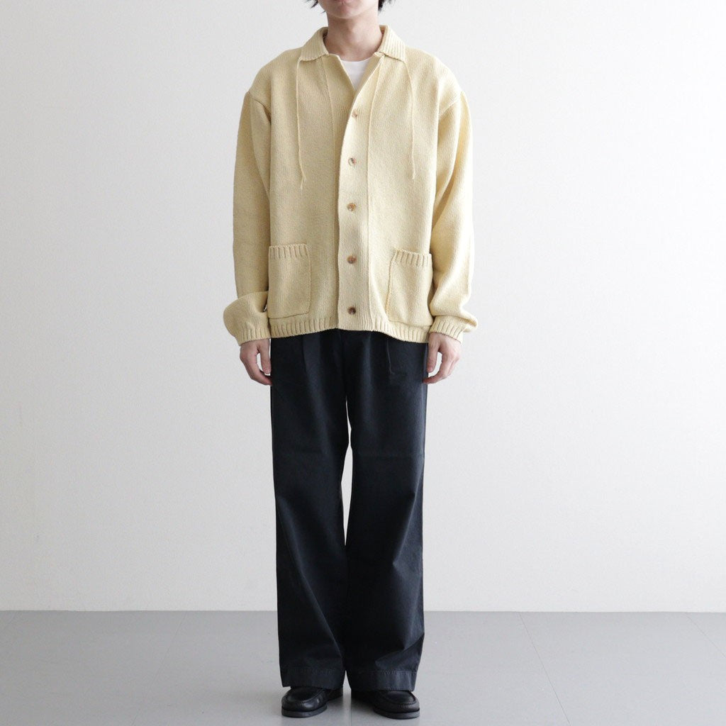 Cotton Fancy Yarn Crochet Collar Knit Jacket #Custard [NEP-SS2628]