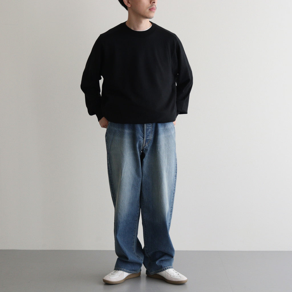 Wool Cashmere Silk Knit Crew Neck #Black [BHS24F021] - Diffusion