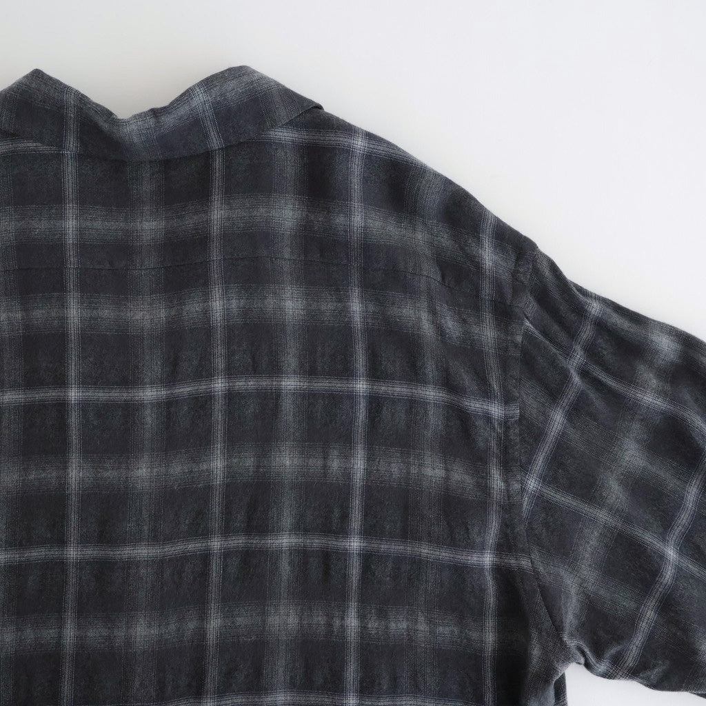 BRUSHED RAYON CHECK OPEN/C SH #021 GREY CHECK [17052 50062]