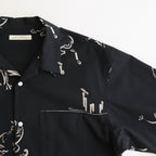 ORIGINAL PRINTED OPEN COLLAR SHIRTS (Animal Drawing) Short-sleeve #ONYX [251OJ-SH22]