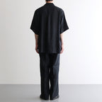NEW OPEN COLLAR S/S SHIRT #BLACK [A25B05SH01B]