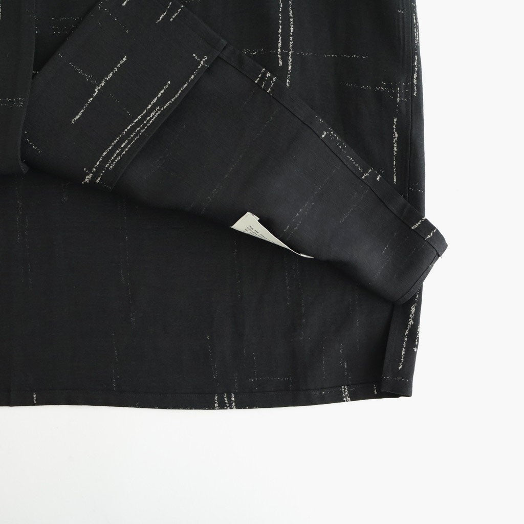 ORIGINAL PRINTED OPEN COLLAR SHIRTS (KASURI) Short-sleeve #BLACK [261OJ-SH20]