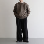 TRIPLE PLEATED EASY TROUSERS #BLACK [A25A05PT03C]
