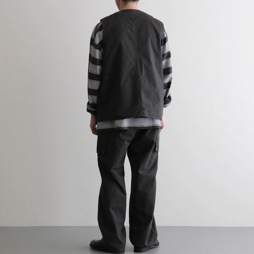 POPLIN CLOTH HUNTING VEST #FADED CHARCOAL [PMAV-VT01]