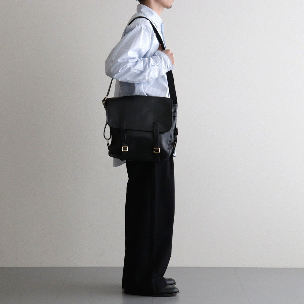 FLAP SHOULDER BAG M #BLACK [BG-30-C-COW-5]