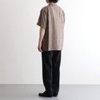 ORIGINAL PRINTED OPEN COLLAR SHIRTS (KASURI) Short-sleeve #MOCHA [261OJ-SH20]