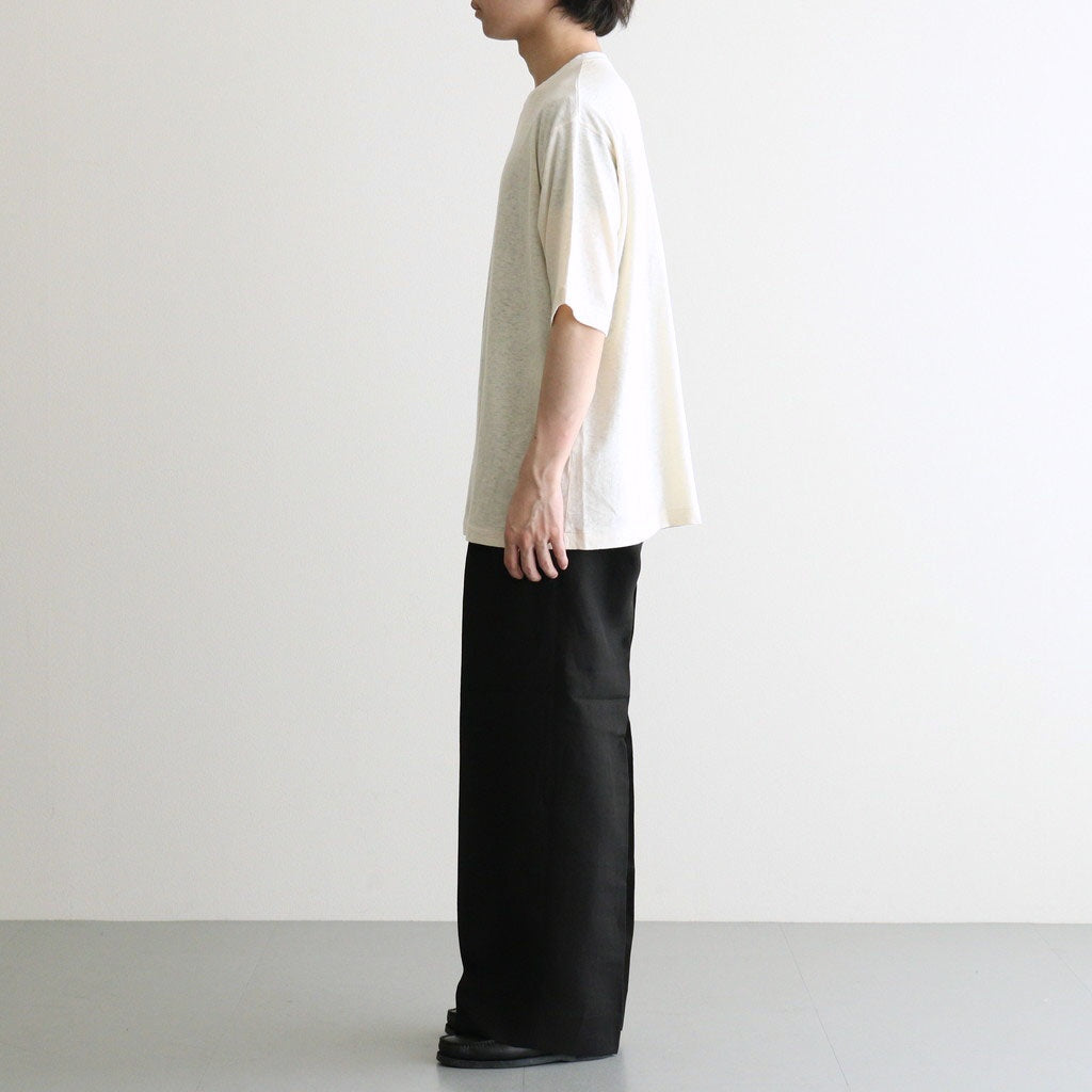 Ramie Tencel 2tuck Wide Tapered Trousers #Black [NEP-SS2604]