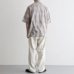 OPEN COLLAR S/S SHIRT #SAGE CHECK [M26A18SH02B]