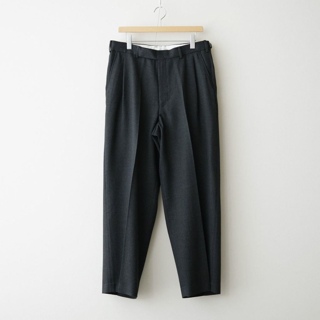 SINGLE PLEAT WIDE TROUSERS #GRAY BIRD’S-EYE [M26C10PT02C]