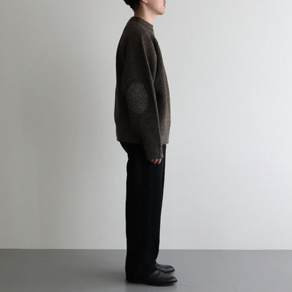 SILK NEP WOOL MOCK-NECK SWEATER #OLIVE STONE [242OJ-KN04]