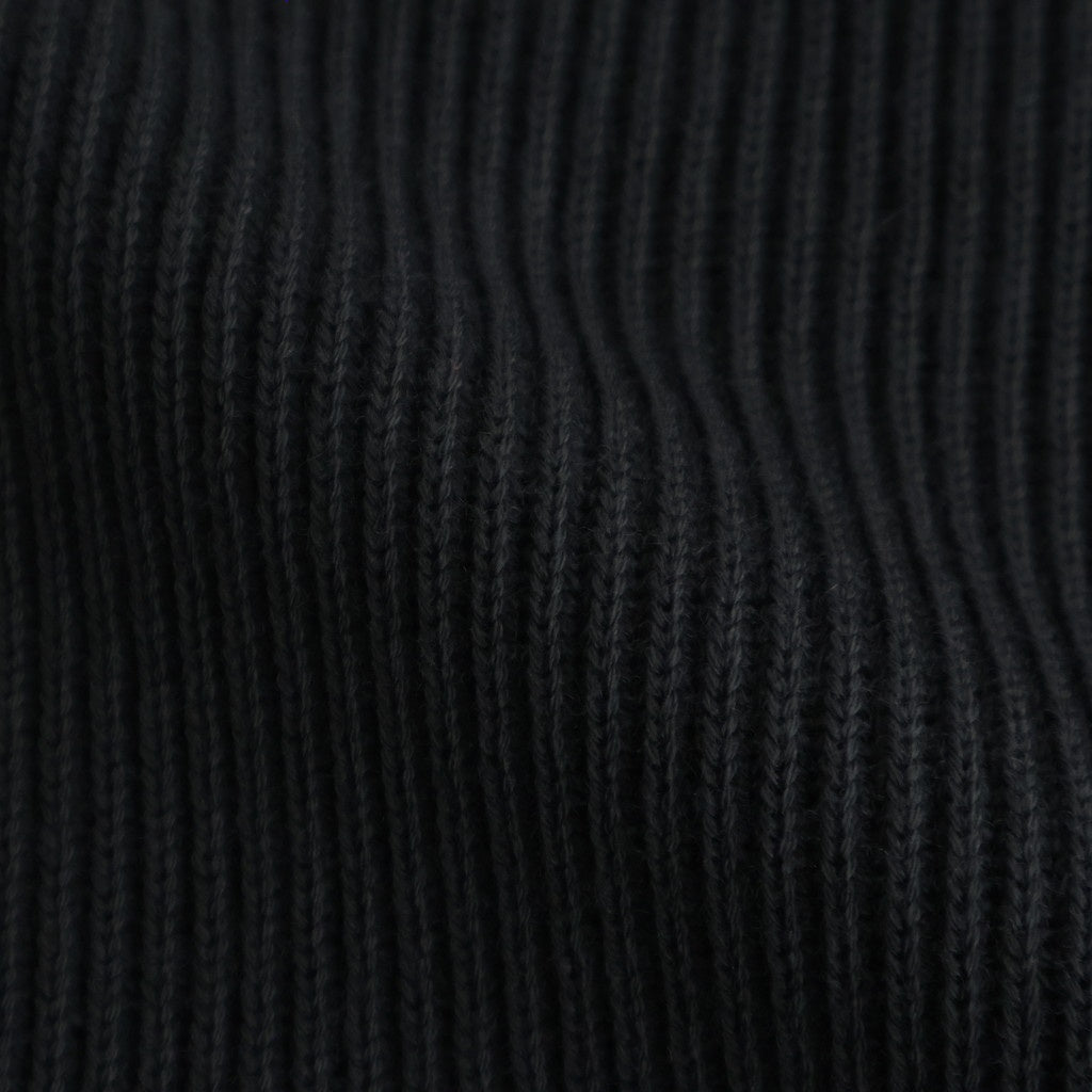 SOLID WOOL RIB POLO ZIP UP CARDIGAN #BLACK [BN-25FM-044]