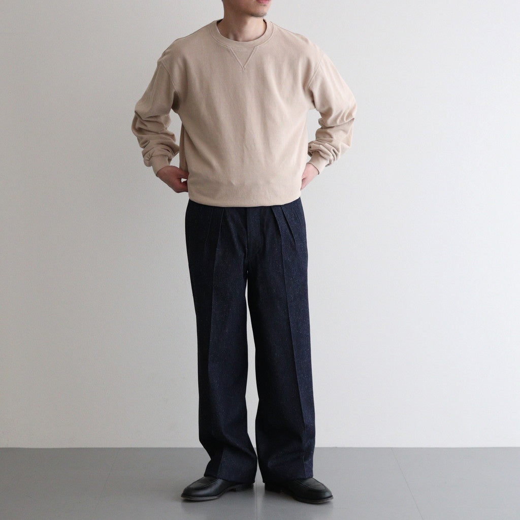 DOUBLE-PLEATED SMARTY TROUSER #INDIGO DENIM [251OJ-PT02]