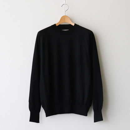 Wool Cashmere Silk Knit Crew Neck #Black [BHS24F021]