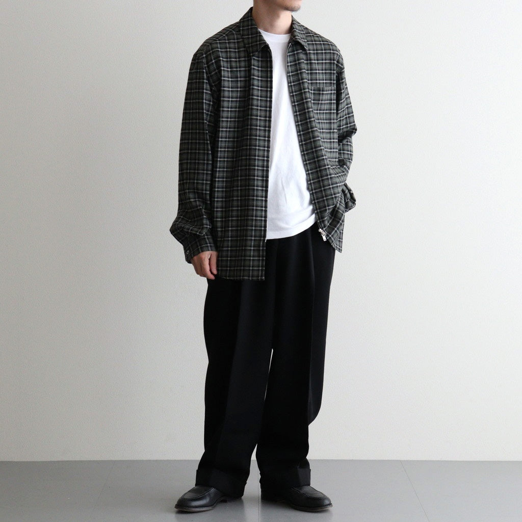 ZIP SHIRT #MOSS GRAY CHECK [A26C17SH03C]