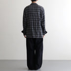 BRUSHED RAYON CHECK OPEN/C SH #021 GREY CHECK [17052 50062]