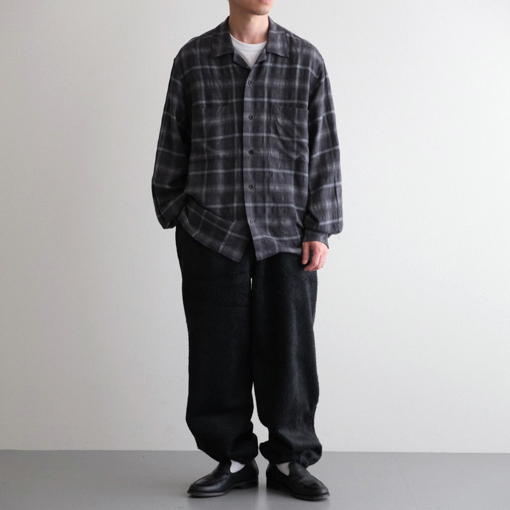 BRUSHED RAYON CHECK OPEN/C SH #021 GREY CHECK [17052 50062]