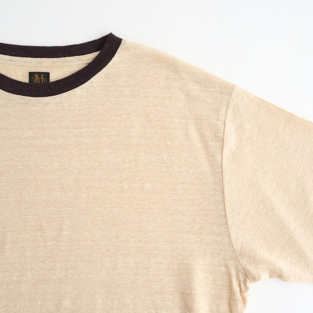 NORMANDY LINEN T-SHIRT #BEIGE×BROWN [BN-26SM-071]