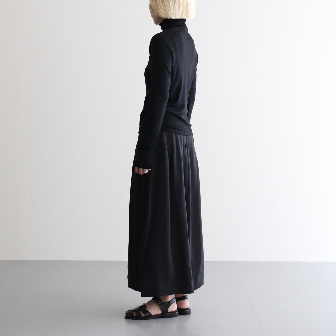 Wool Rib Turtle Neck #Black [BHSW24F12F26]