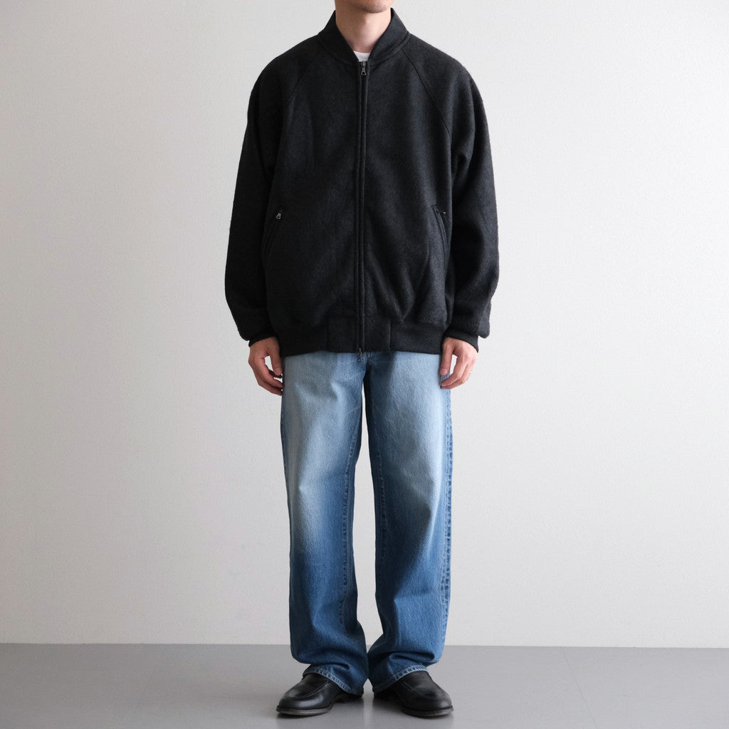 Pe/Silk Fleece Bomber Jacket #HeatherBlack [BHS25F019]