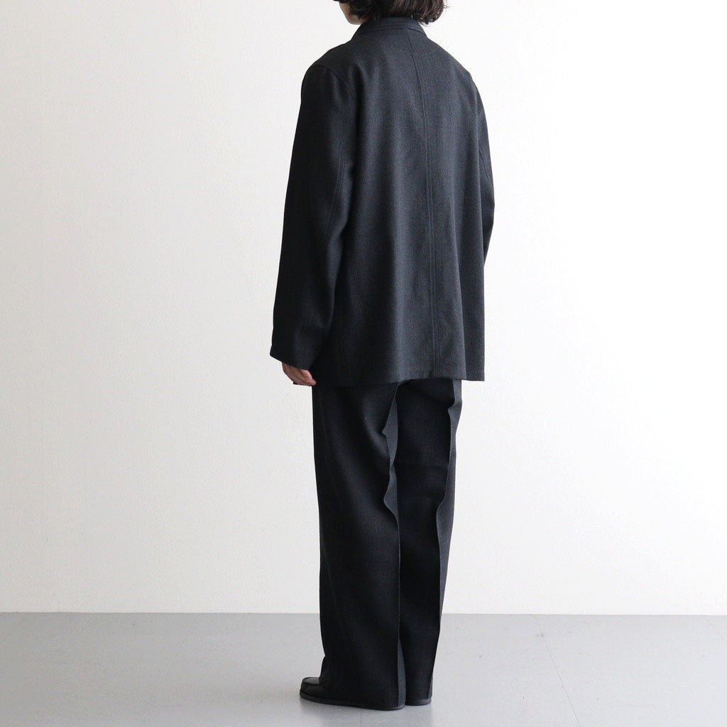 SINGLE PLEAT WIDE TROUSERS #GRAY BIRD’S-EYE [M26C10PT02C]