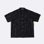 ORIGINAL PRINTED OPEN COLLAR SHIRTS (KASURI) Short-sleeve #BLACK [261OJ-SH20]
