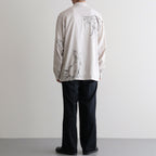 ORIGINAL PRINTED OPEN COLLAR SHIRTS (ANIMAL DRAWING) Long-sleeve #IVORY [261OJ-SH18]
