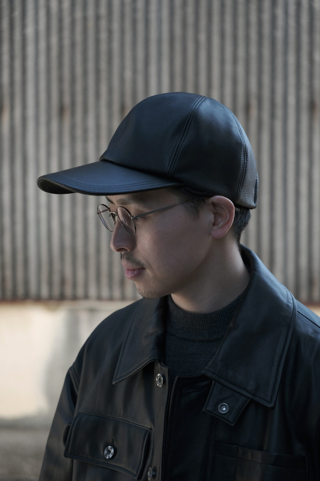 STEERHIDE CURVED VISOR CAP - LAPHROIG (EXCLUSIVE) #BLACK [X01009]