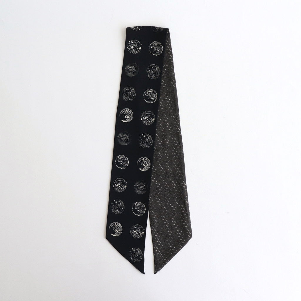 FADED SILK SCARF TIE #BLACK [251OJ-AC02]