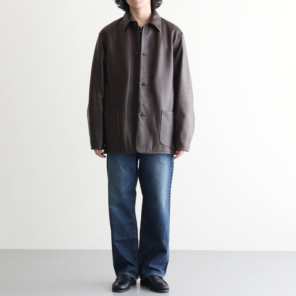 Steer Leather Coverall #DarkBrown [BHS25F002F26]
