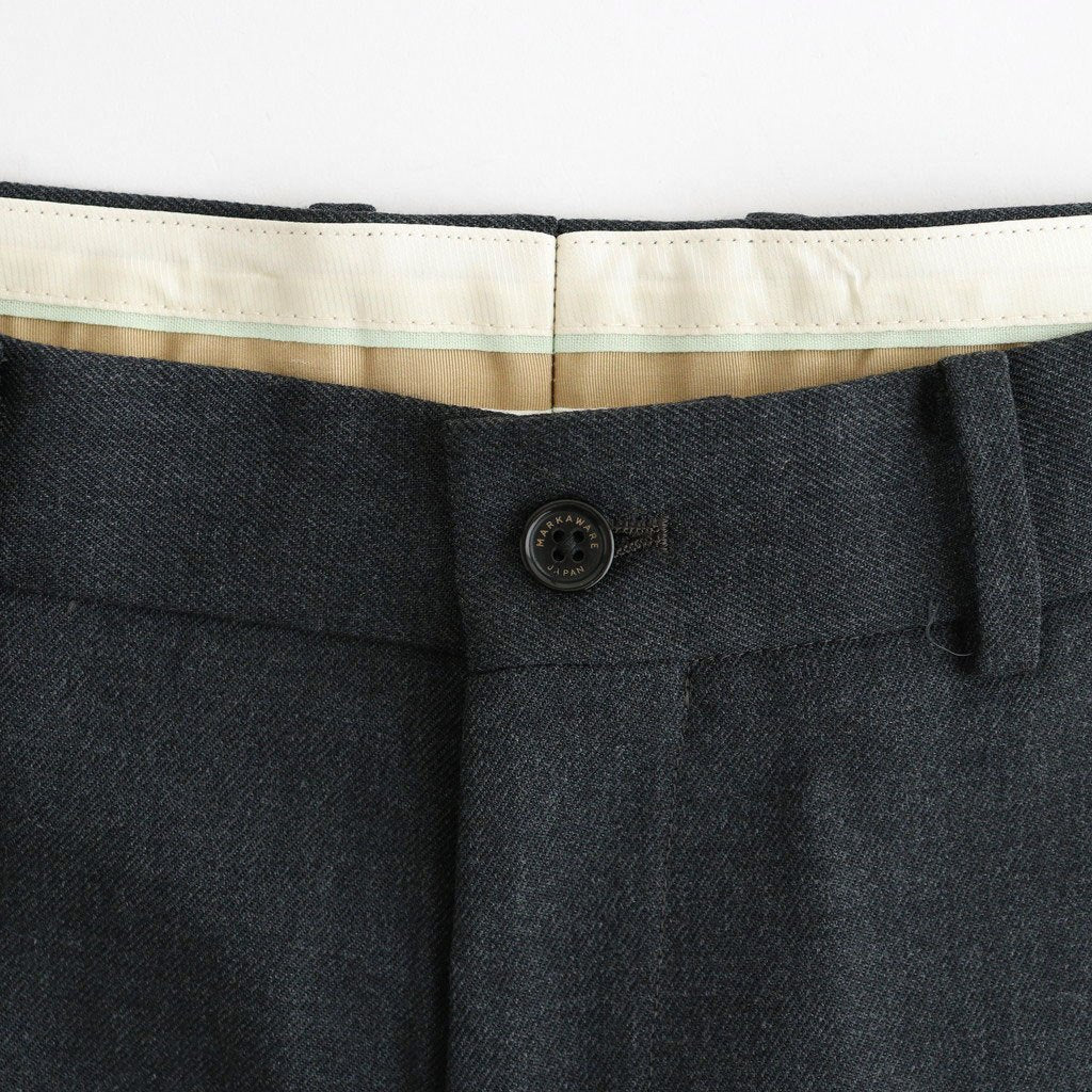 FLAT FRONT WIDE TROUSERS #CHARCOAL [A26C07PT03C]