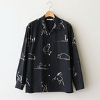 ORIGINAL PRINTED OPEN COLLAR SHIRTS (Animal Drawing) Long-sleeve #ONYX [251OJ-SH18]