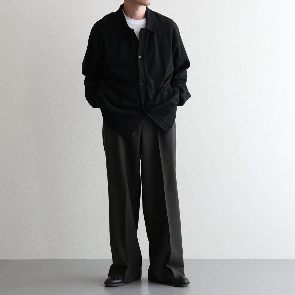 FLAT FRONT WIDE TROUSERS #DARK SAGE [A26C07PT03C]
