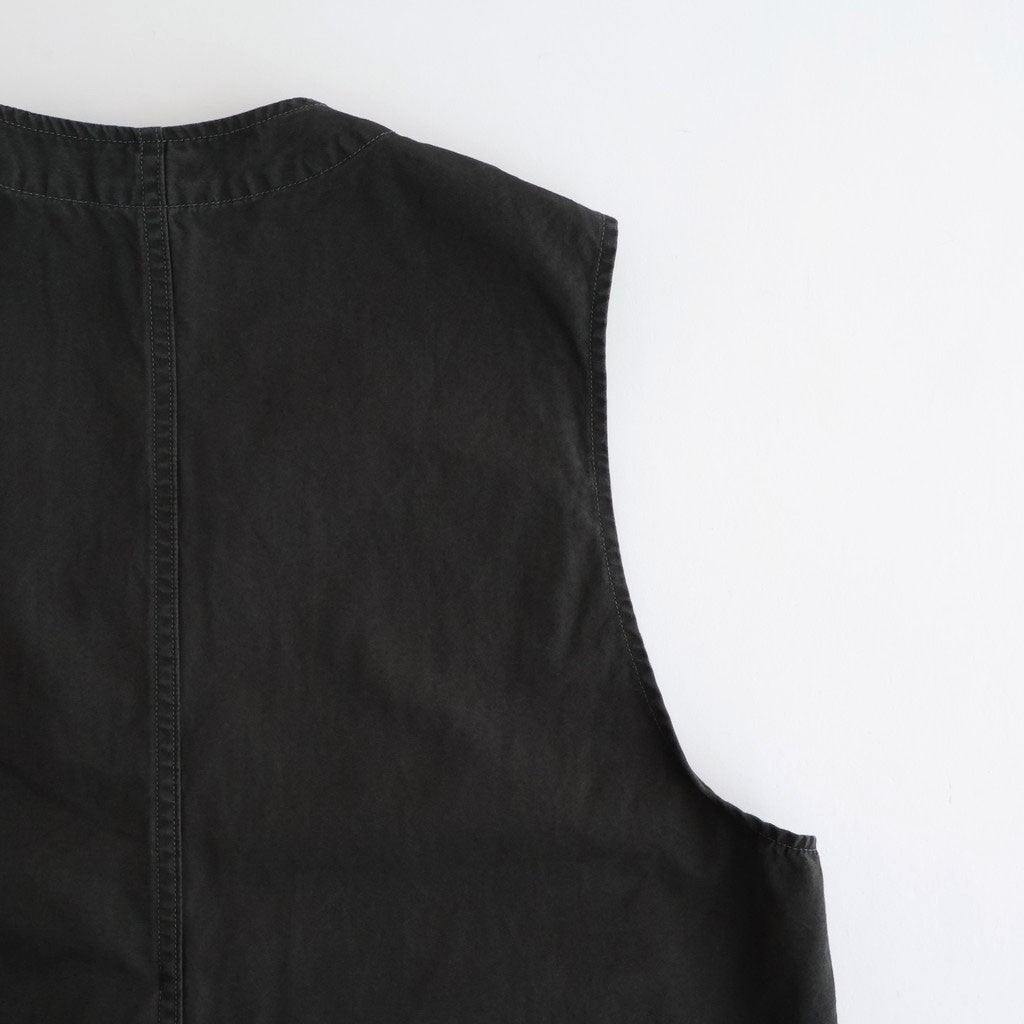 POPLIN CLOTH HUNTING VEST #FADED CHARCOAL [PMAV-VT01]