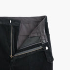 MIXED-WALE CORDUROY NOTUCK SLACKS #BLACK [26W-BIS-PT15]