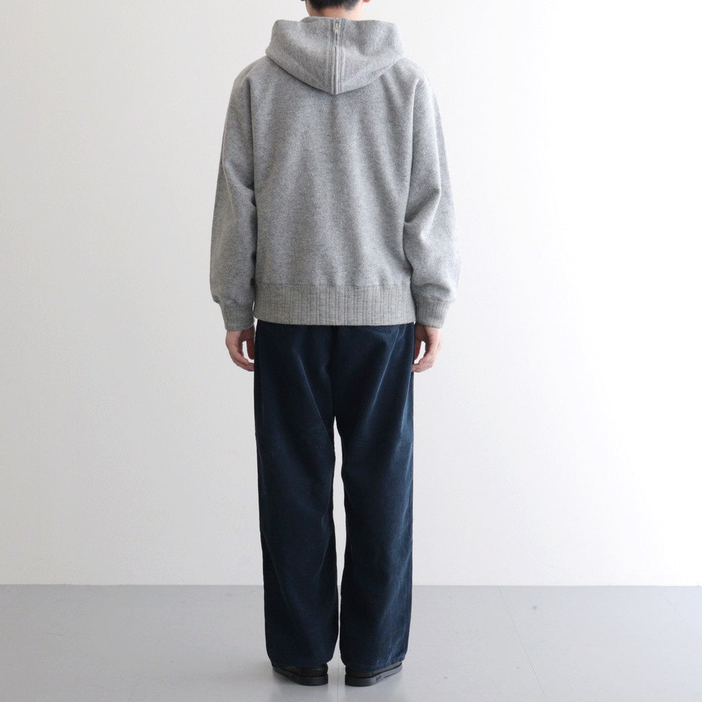 ZIP-FRONT ATHLETIC HOODIE #PEWTER [252OJ-CT06]