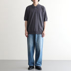 CARIBBEAN SEAISLAND COTTON POLO SHORT SLEEVE #CHARCOAL [BN-26SM-064]