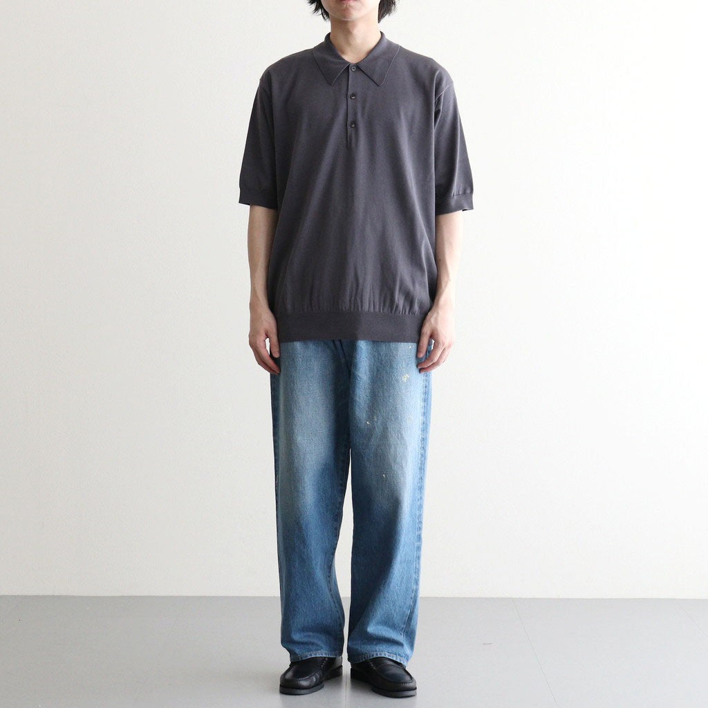 CARIBBEAN SEAISLAND COTTON POLO SHORT SLEEVE #CHARCOAL [BN-26SM-064]