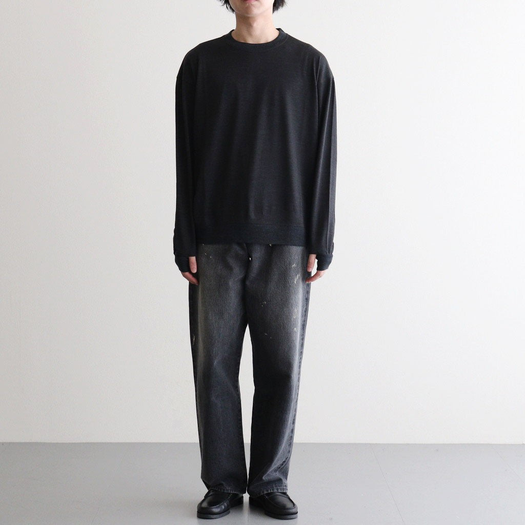 Washable Japanese Merino L/S Tee #CHARCOAL [SM61MC002]