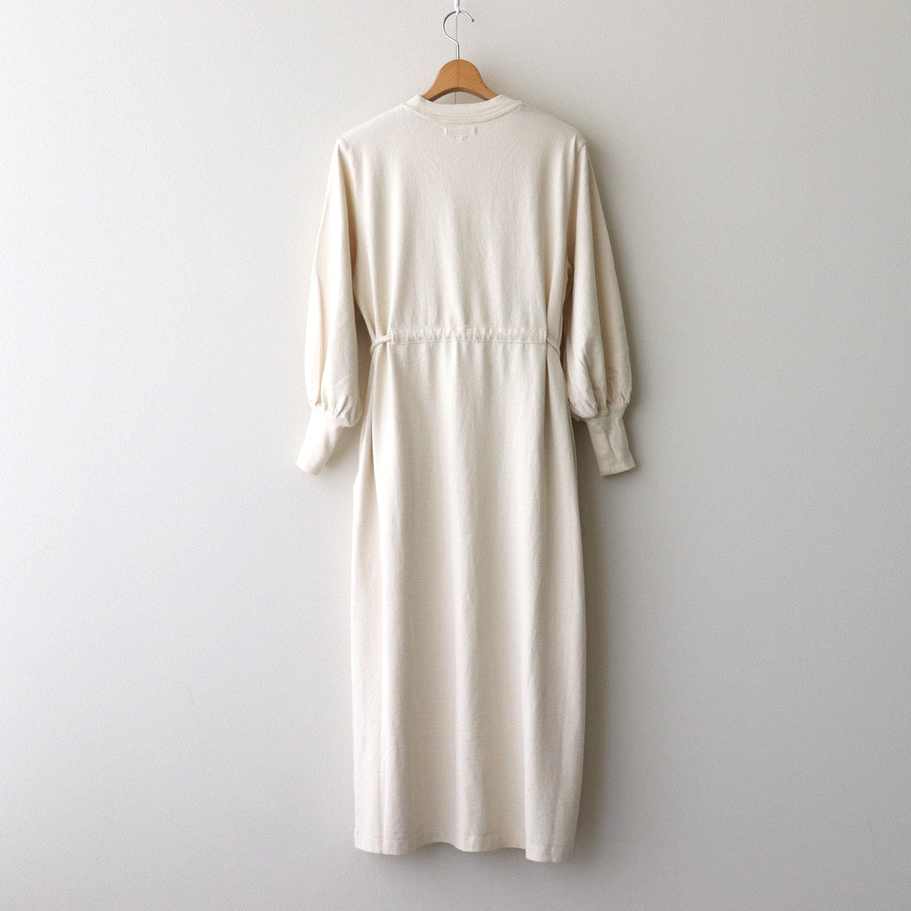 Co/Silk Nep Volume Sleeve Dress #Ivory [BHSW24F11]