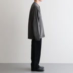 OPEN END COTTON PIGMENT DYE HENRY NECK P/O #020 CHARCOAL [17052 66024]