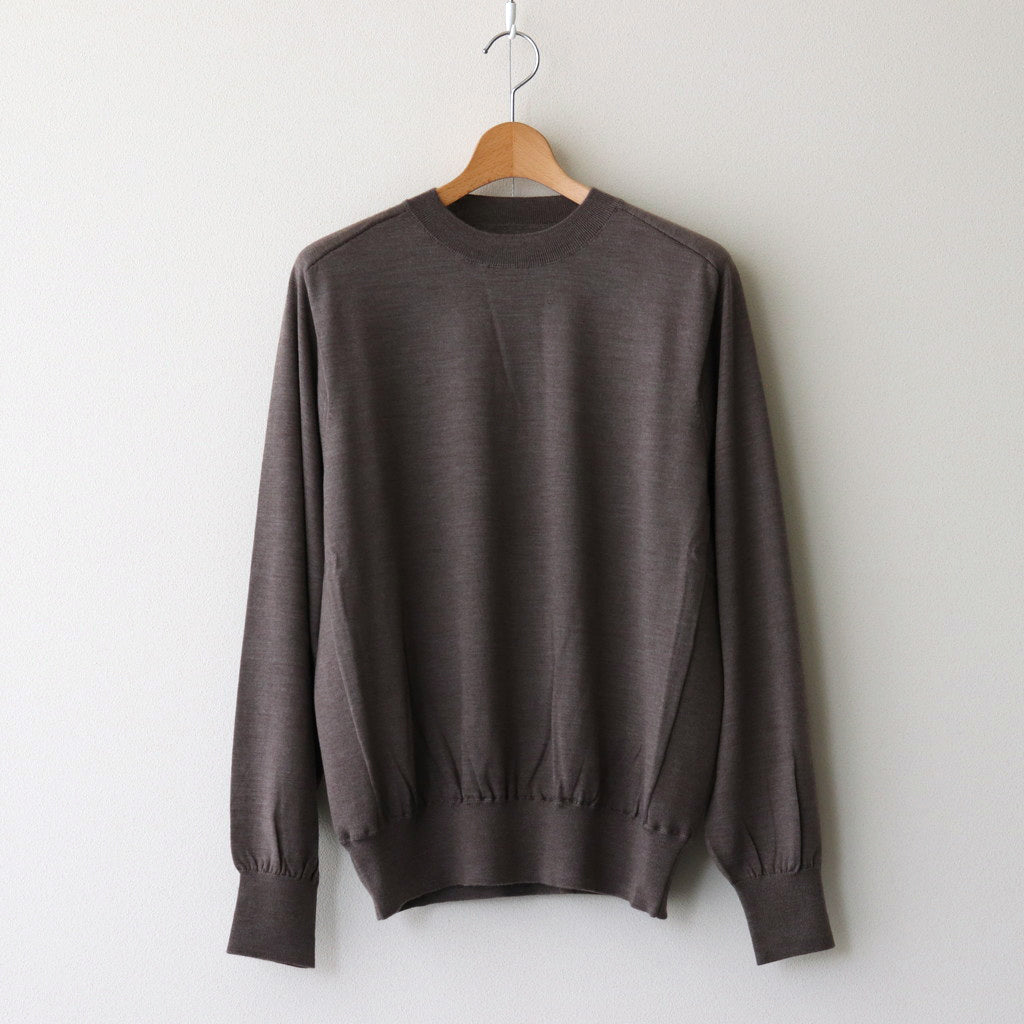 Wool Cashmere Silk Knit Crew Neck #HeatherBeige [BHS24F021]