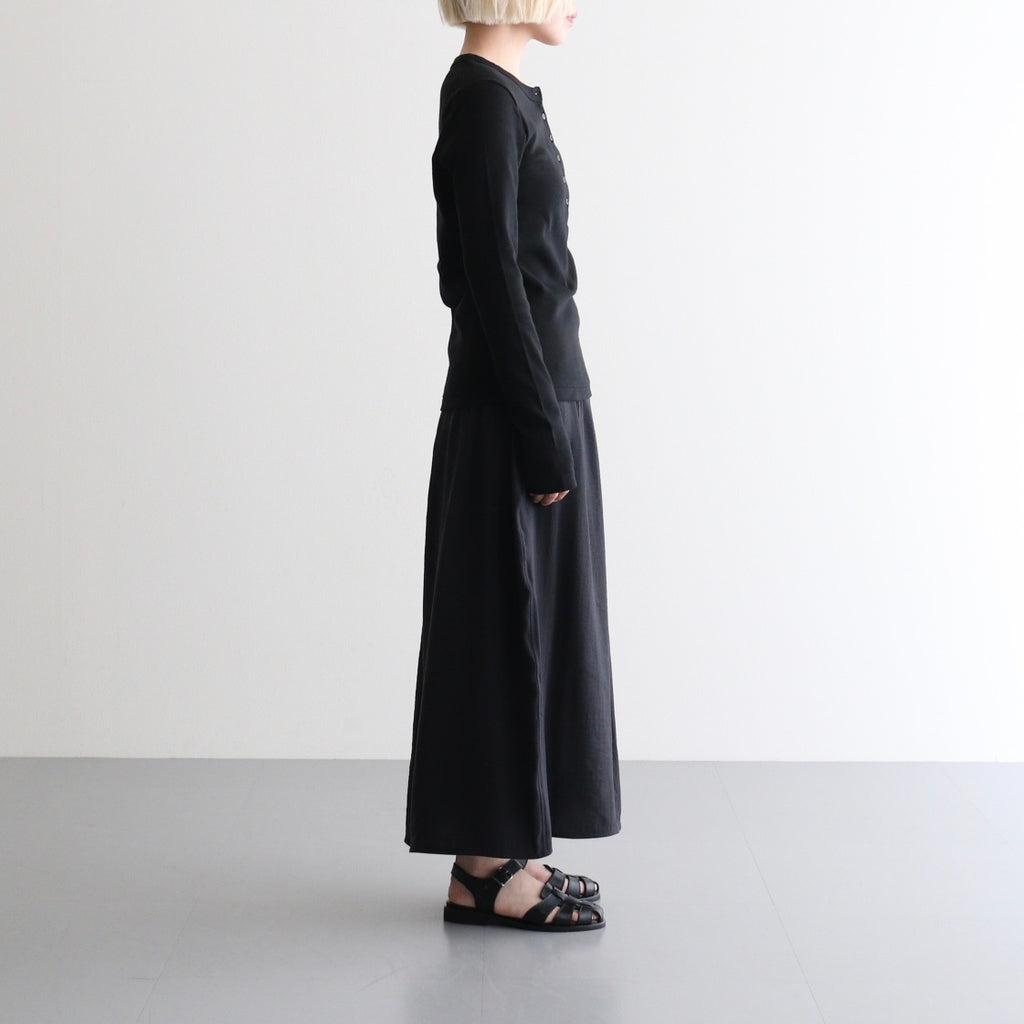 Classic Rib Henley-neck L/S #Black [bROOTS24F006WF26]