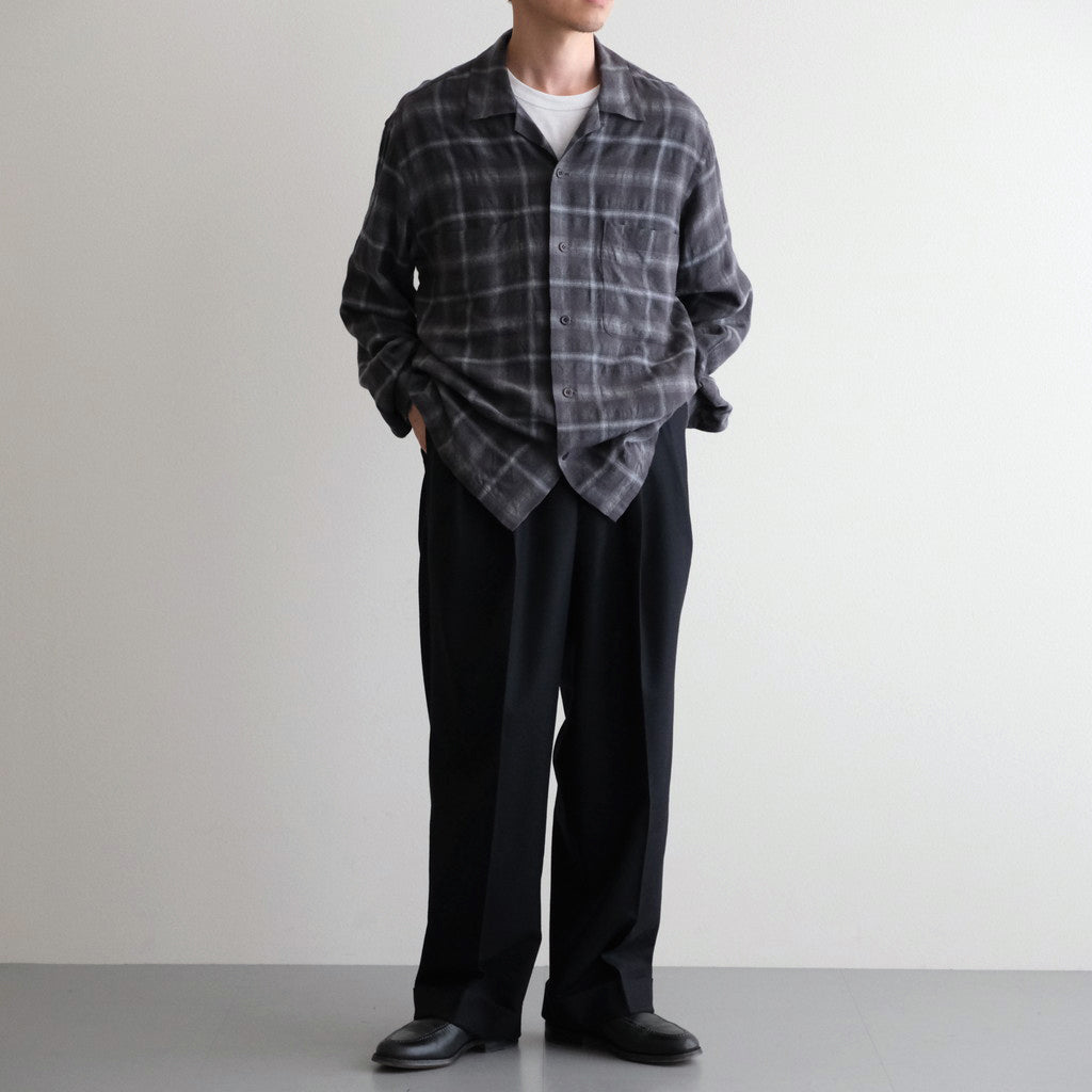 DOUBLE PLEATED WIDE TROUSERS #BLACK [A25C15PT02C]