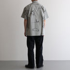 ORIGINAL PRINTED OPEN COLLAR SHIRTS (Animal Drawing) Short-sleeve #CELADONN [251OJ-SH22]