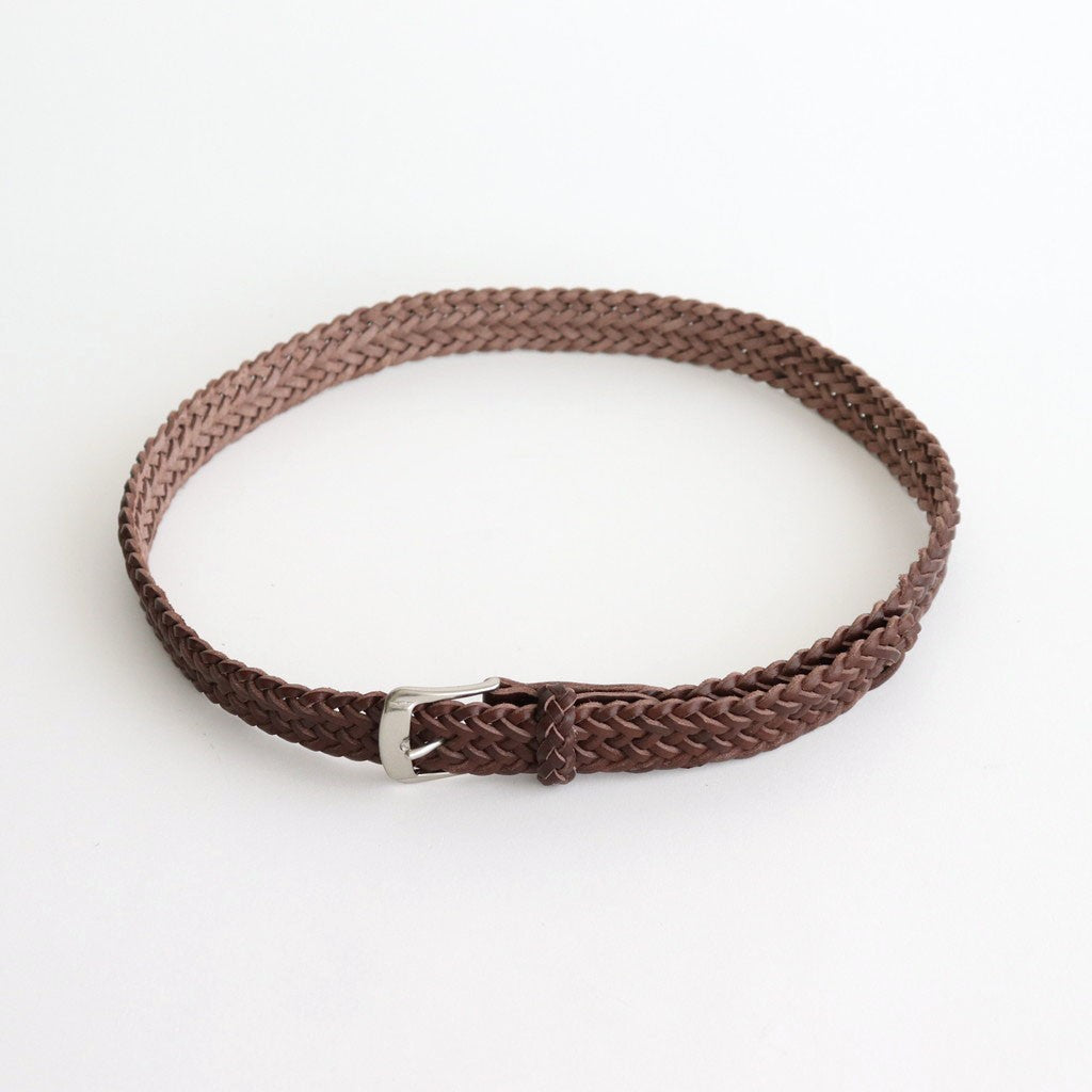 LEATHER MESH BELT #BROWN [PMAT-AC07]