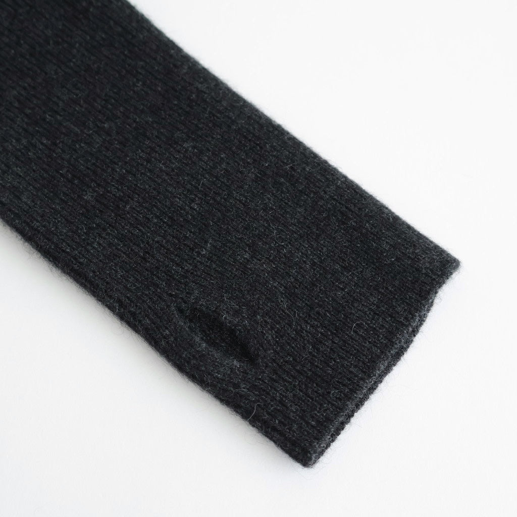 CASHMERE FOX FINGERHOLE BOAT NECK #CHARCOAL [BN-25FL-041]