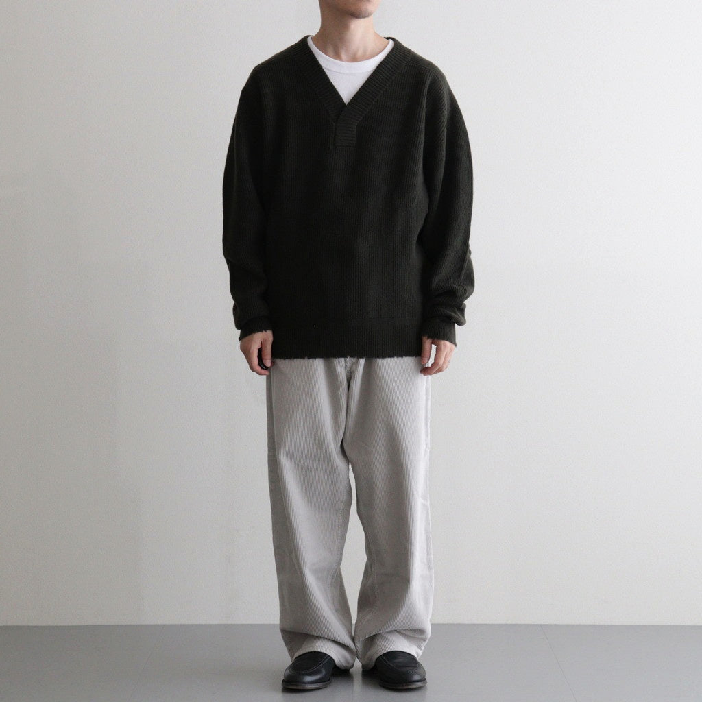 Wool Harf Cardigan ST V-neck #KHAKI [NEP-AW2403]