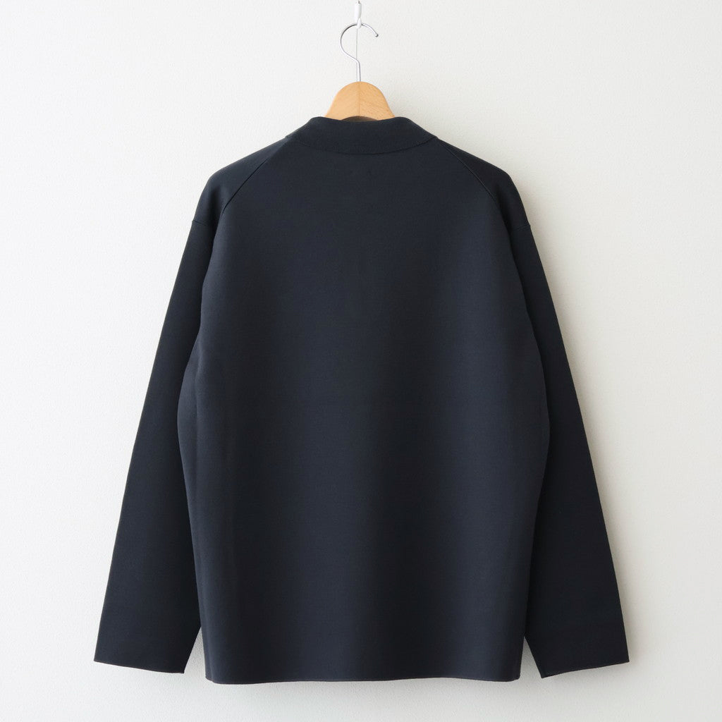 32G SMOOTH WOOL POLO HALF ZIP #CHARCOAL BLUE [BN-25FM-021]