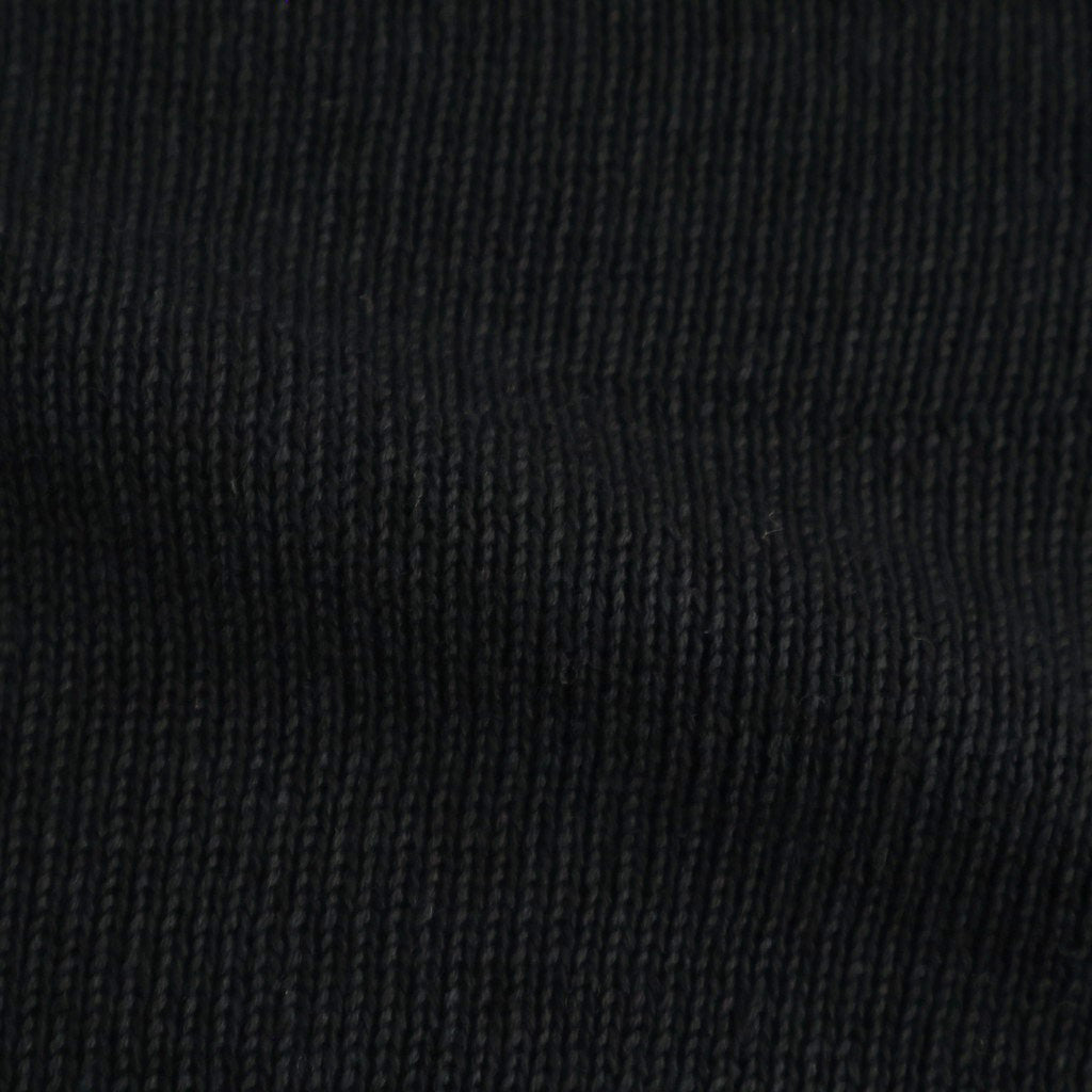 WASHED HIGH COUNT LINEN CREW NECK #BLACK [BN-26SL-013]