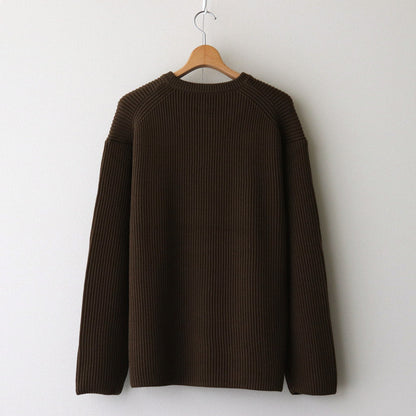 SOLID WOOL RIB CREW NECK #OLIVE [BN-24FM-042]